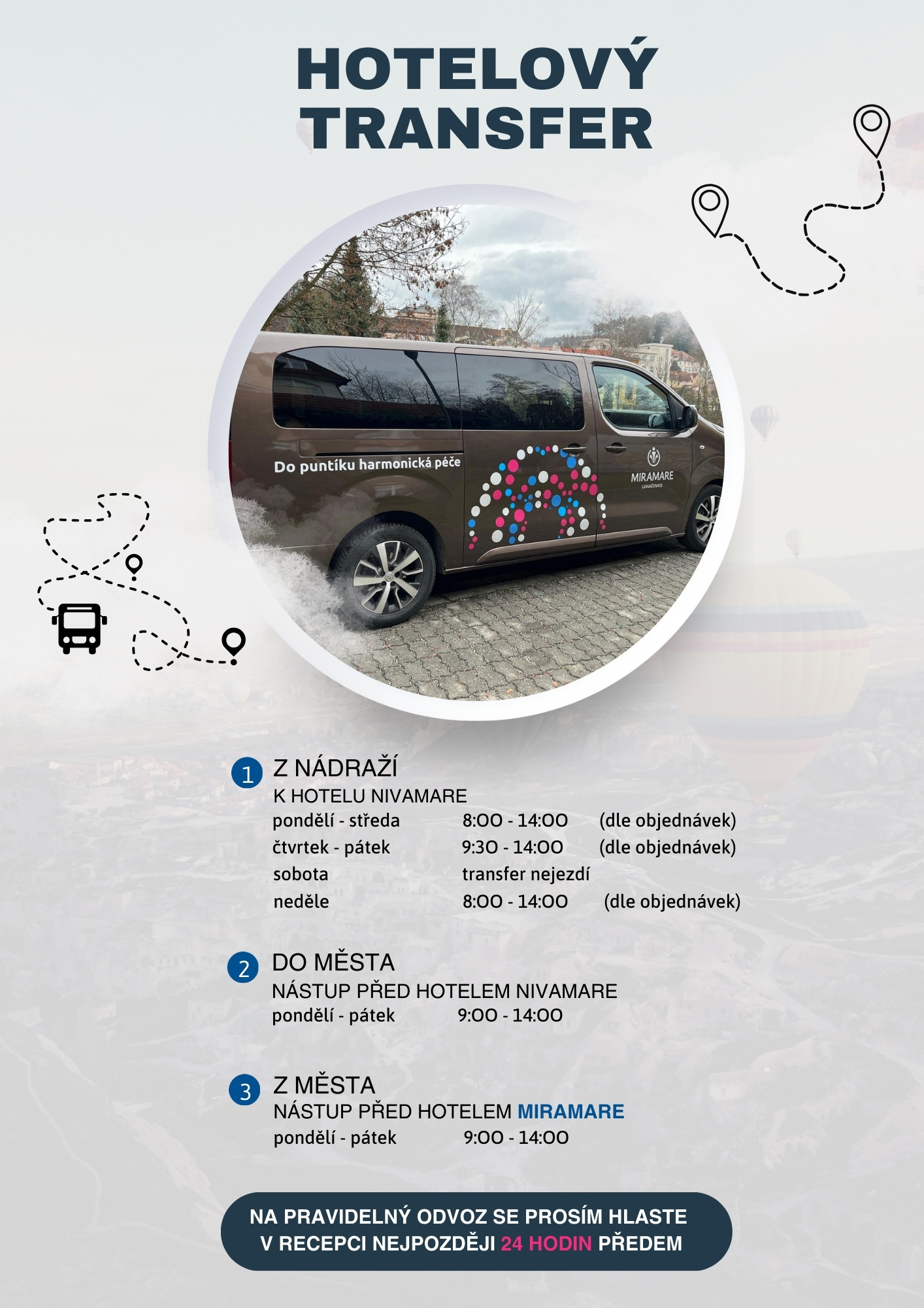 Hotelový mikrobus - transfer ZDARMA